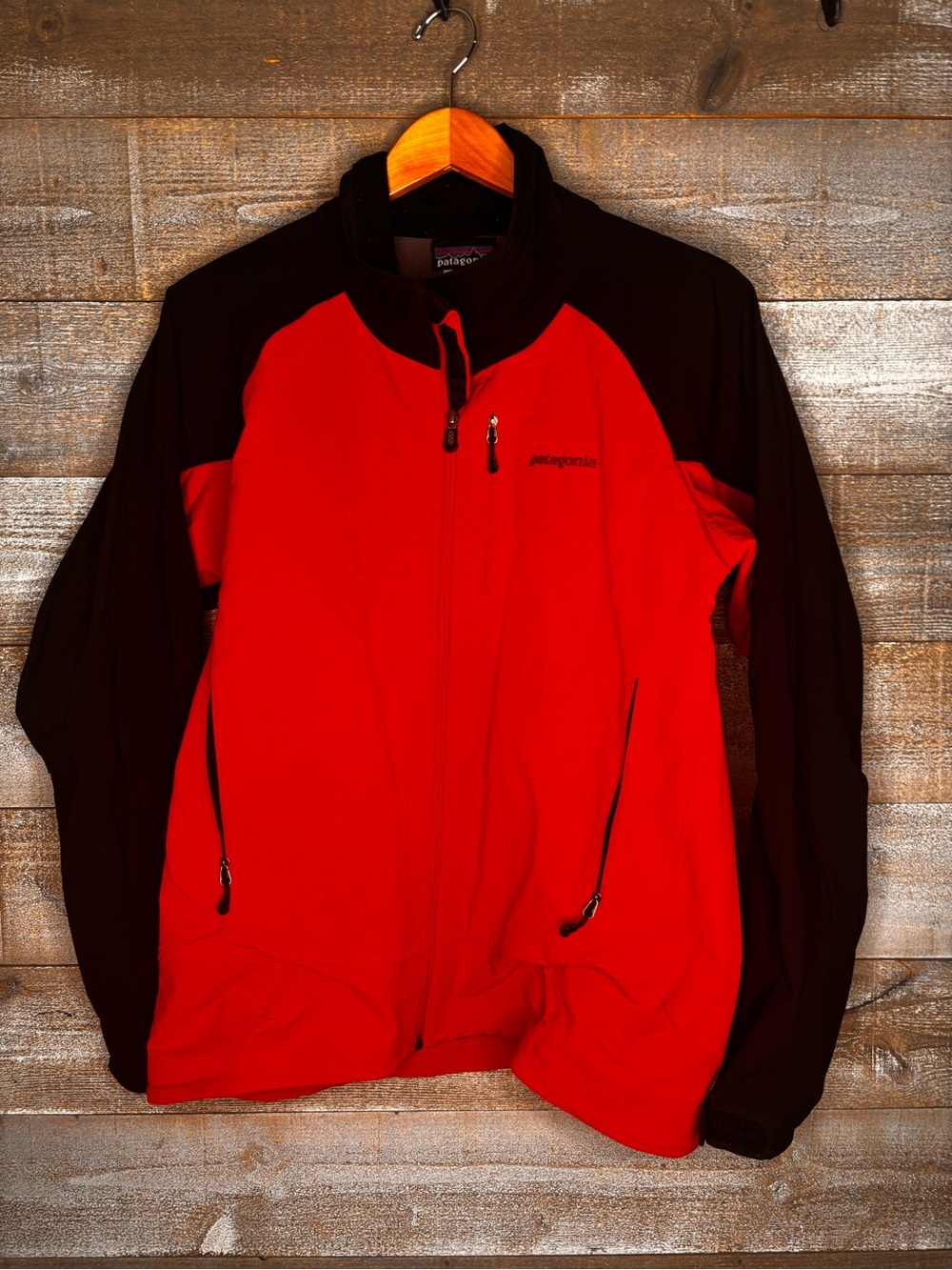 Patagonia Men's Red and Black Performance Fleece Jacket